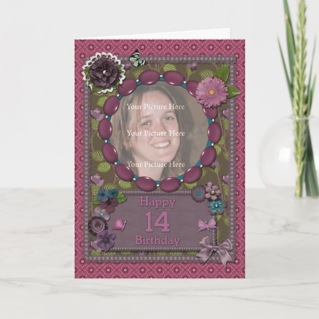 14:e fotokort för en födelsedag kort (Framsida)