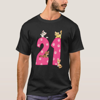14:e katt födelsedagsfirande 14 år gammal kattunge t shirt