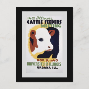 "14:e mötet i Illinois Cattle Feeders" WPA Poster Vykort