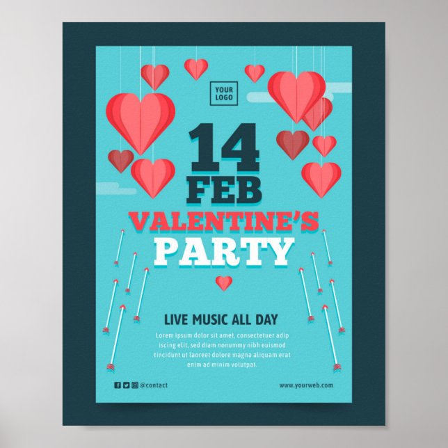 14 FEB Valentines Party Poster (Framsidan)