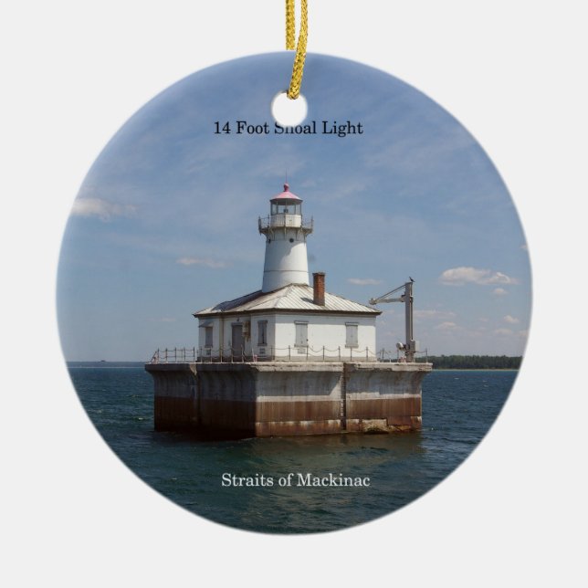 14 Foot Shoal Light-ornament Julgransprydnad Keramik (Framsidan)