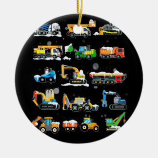 14 Fordon och maskiner för byggnation Julgransprydnad Keramik
