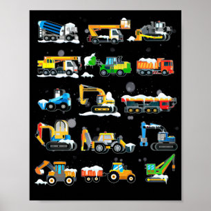 14 Fordon och maskiner för byggnation Poster
