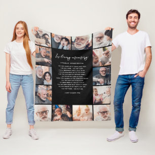 14-Foto Till minne Namn & anpassad Citat Fleecefilt