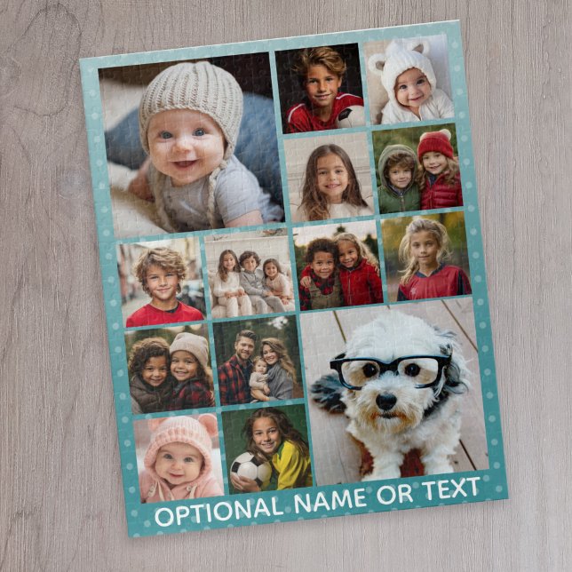14 Fotointstagram Collage with Combre Background Pussel (14 photo personalized puzzle)