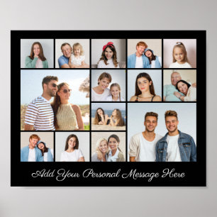 14 Fotokollage lägg till din egen Hälsning Poster