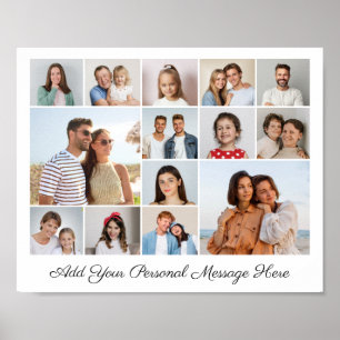14 Fotokollage lägg till din egen Hälsning Poster