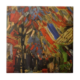 14 juli Firande i Paris av Vincent van Gogh Kakelplatta