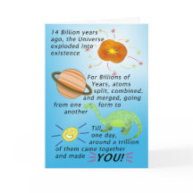 14 miljarder år förlagt födelsedagskort