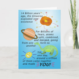 14 miljarder år förlagt födelsedagskort kort