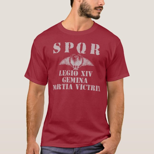 14 Nero 14th fördärvar den segerrika romerska Tee Shirt (Framsida)