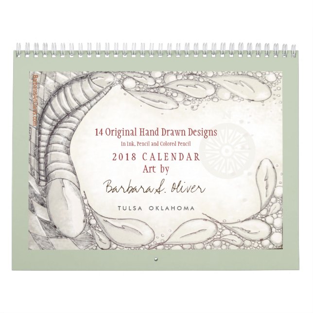 14 original- teckningar, kalender 2018 (Omslag)