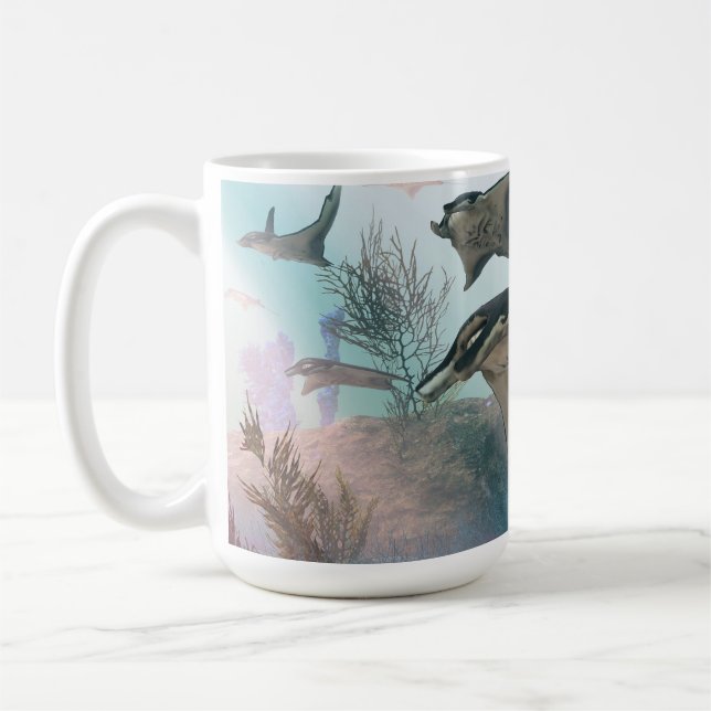 14 oz mugg med "Manta Ray Migration"-bild (Vänster)