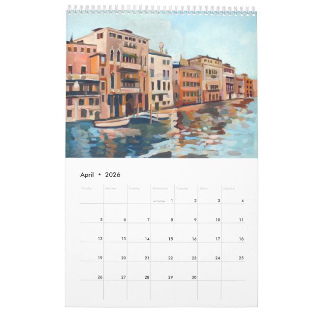 14 Paintings of Venedig, Italien Kalender (Apr 2026)