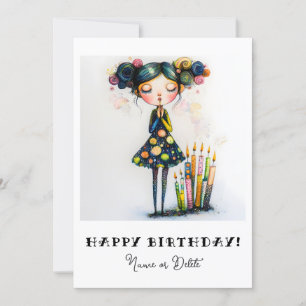 *_* 14 PHOTO NAMN Birthday Personalize Whimsical Inbjudningar