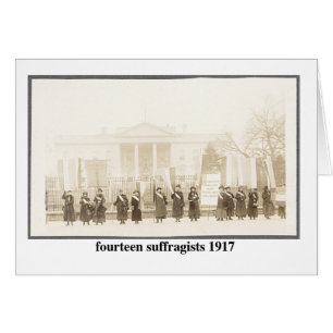 14 Suffragister 1917 Hälsningskort