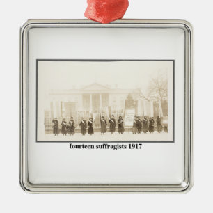 14 Suffragister 1917 Julgransprydnad Metall