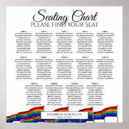 14 Table Gay Pride Flags Wedding Seating Chart Poster