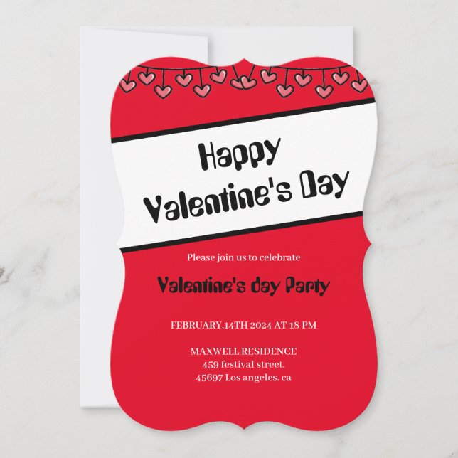 14-timmarsdagar alla hjärtans dag inbjudningar (Framsida)