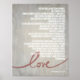 14 tum x 11 tum Colossians 3:12-17 Poster