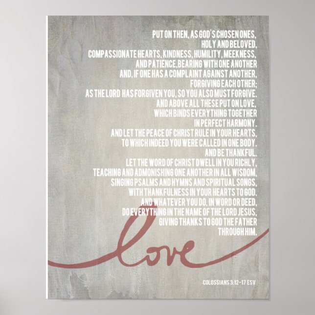 14 tum x 11 tum Colossians 3:12-17 Poster (Framsidan)