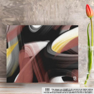 14 x 11-tums Trend Abstrakt Art Black White Powder Canvastryck
