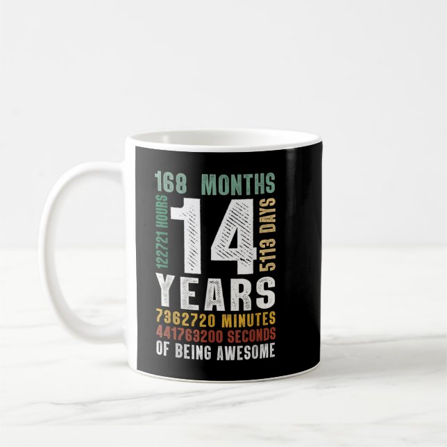 14 Year Of Being Awesome 14th Birthday Gift Boys G Kaffemugg (Vänster)