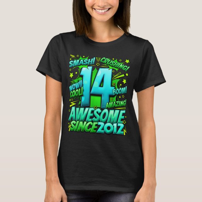 14 Year Old For Boys 14th Birthday Boy 14 Year Old T Shirt (Framsida)