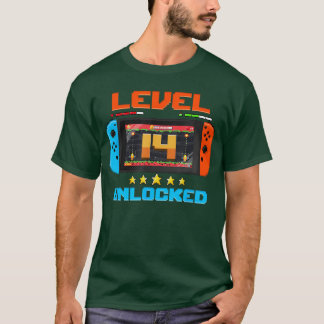 14 Year Old Level 14 Unlocked 14th Birthday Boy Vi T Shirt