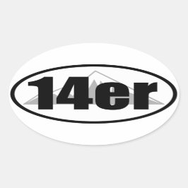 14er-etikett ovalt klistermärke