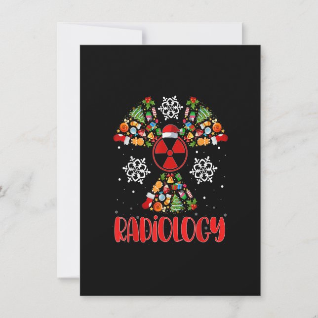 14RZ Radiology Santa Hat jul God jul Xray Inbjudningar (Framsida)