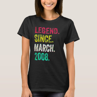 14th Birthday  14 Years Old Legend Since March 200 T Shirt