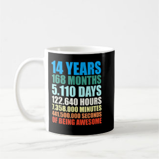 14th Birthday Gift Boys 14s Years Beings Awesome Kaffemugg