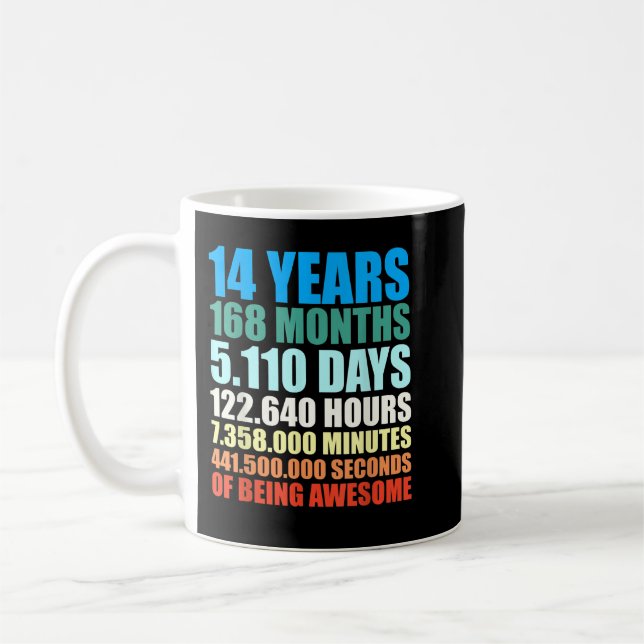 14th Birthday Gift Boys 14s Years Beings Awesome Kaffemugg (Vänster)