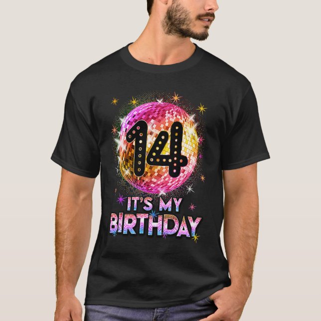 14th Birthday Outfit For Girls 1970s Retro Ball Di T Shirt (Framsida)