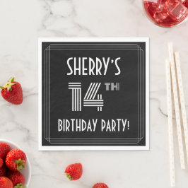 14th Birthday Party: Art Deco Style + Custom Name Pappersservett