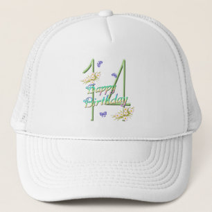 14th Hatt för födelsedagfjärilsträdgård Truckerkeps