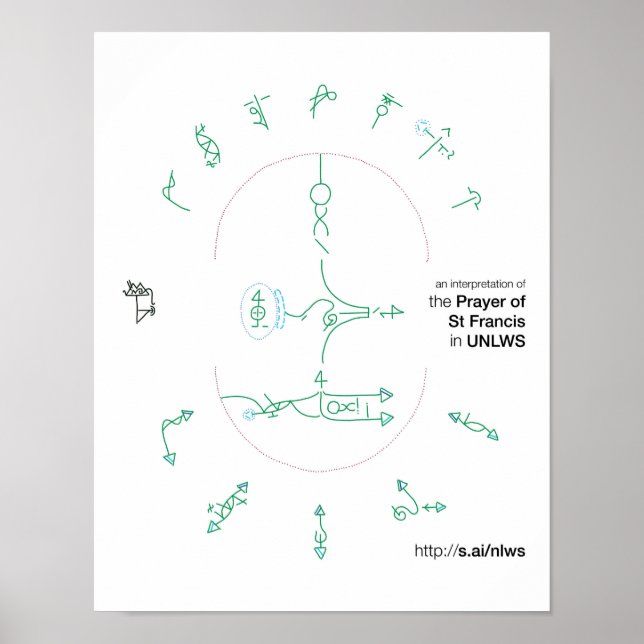 14x11 poster av den helige Francis Prayer i UNLWS (Framsidan)