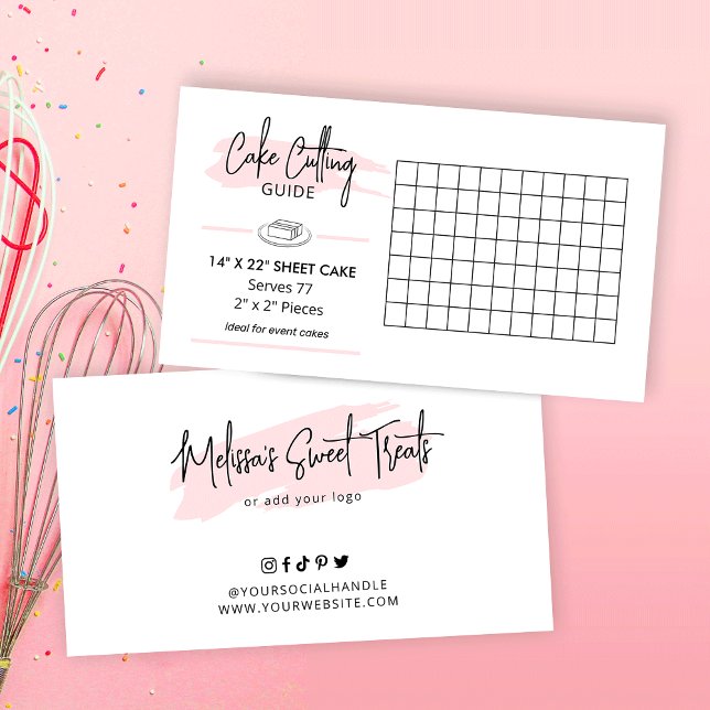 14x22-tums Lakan Cake-serveringshandbok 2 x2-delar Tilläggskort (14x22 inch rectangle cake cutting guide, perfect to add to your cake boxes)