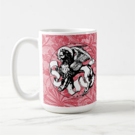 1500-talets Emblem Winged Lejon Kaffemugg