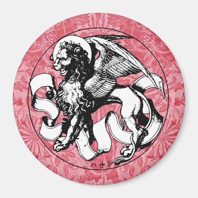 1500-talets Emblem Winged Lejon Magnet (Framsidan)