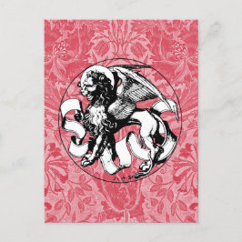 1500-talets Emblem Winged Lejon Vykort