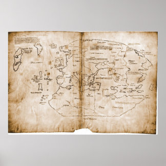 1500-talsmappan Vinland Karta Mundi Poster
