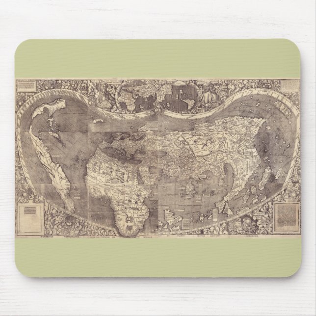 1507 Martin Waldseemuller World Map Musmatta (Framsidan)