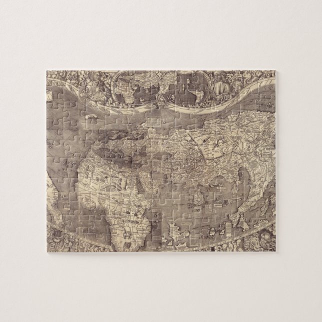 1507 Martin Waldseemuller World Map Pussel (Horisontell)