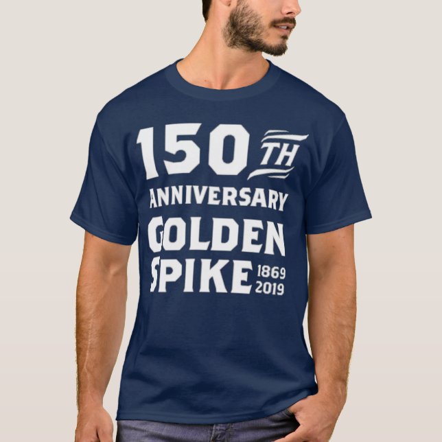150 år Golden Spike Railroad T Shirt (Framsida)