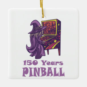150 års Pinball-guide Arcade Birthday Julgransprydnad Keramik