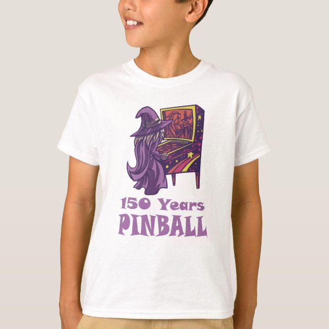 150 års Pinball-guide Arcade Birthday T Shirt (Framsida)