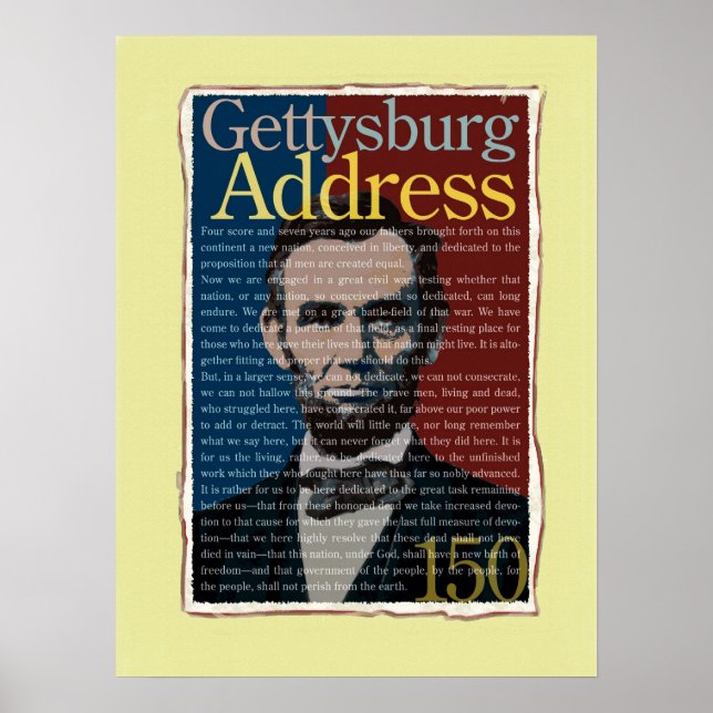150-årsjubiléet i Gettysburg Adress Poster (Framsidan)