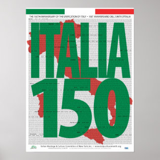 150-årsjubileum Poster enandet av Italien